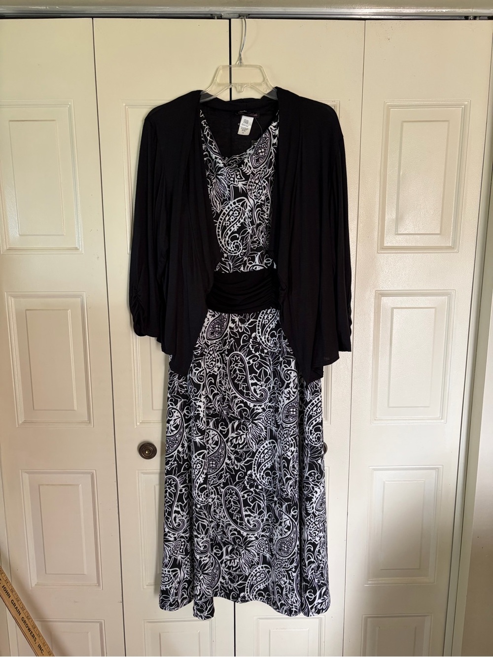 Dress Jacket Set Classy Business Casual Paisley Floral Cummerbund Fit Flare